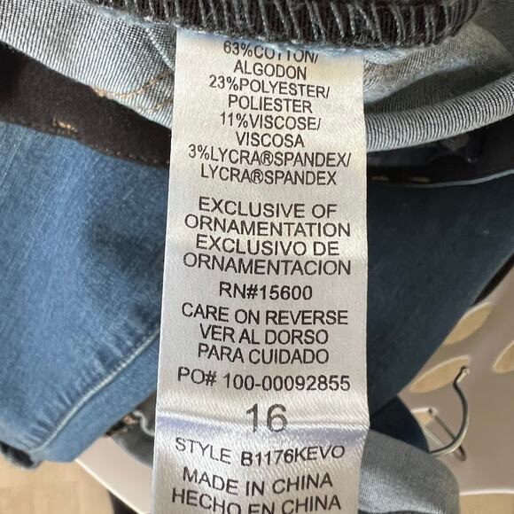 NEW! Democracy Women's Ab Solution Ankle Skimmer Jeans 16 Blue Elastic Waist - Picture 7 of 7